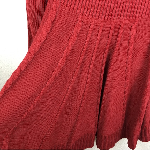 Maisolly Women's Red Knitted Crewneck Fit and Flare Sweater Dress Size L - Picture 6 of 10
